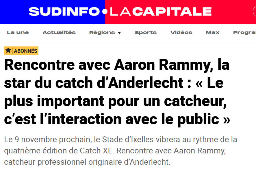 Aaron Rammy catch belgique WWE Brussels